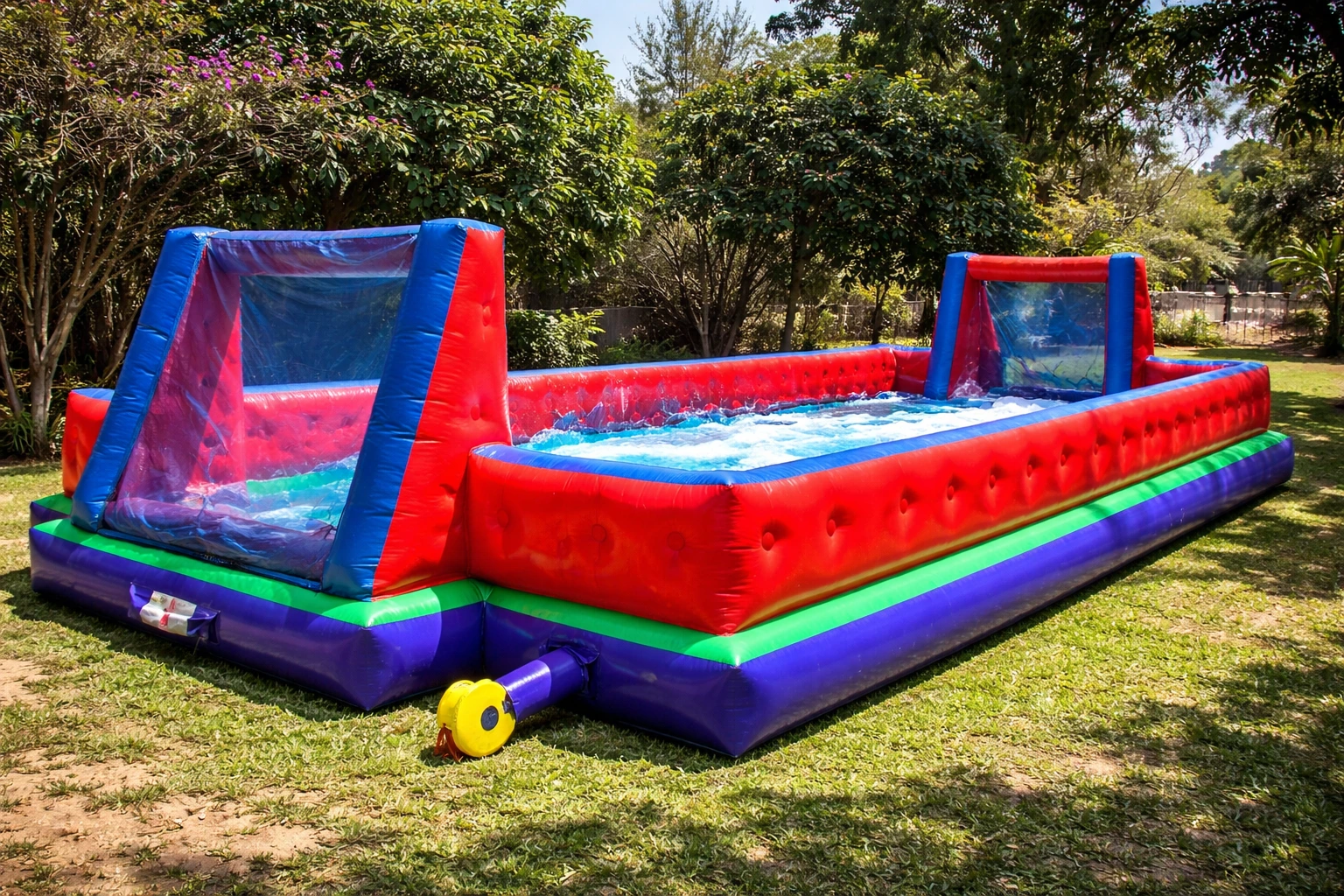 Futebol de Sabão 10x5 — brinquedo inflável grande para festa e eventos no Rio de Janeiro